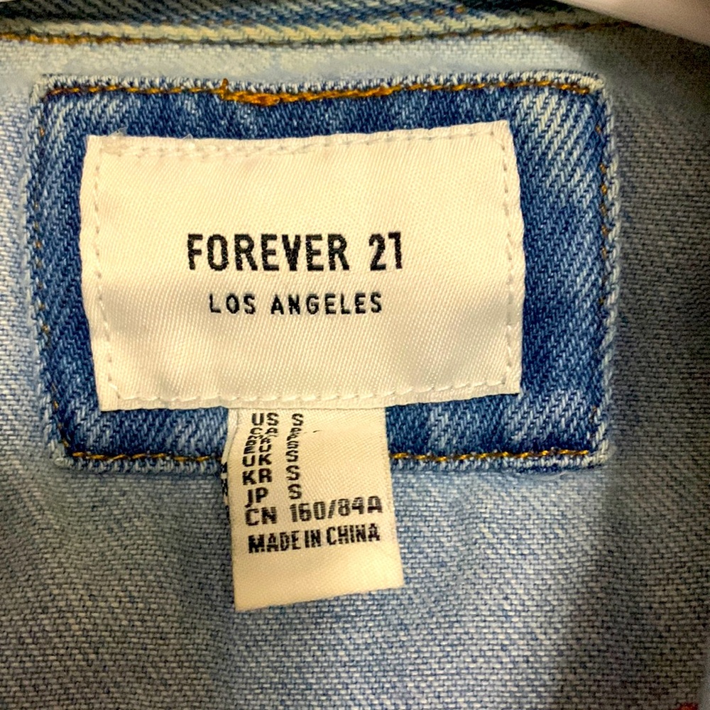 White denim jacket by forever 21 size small